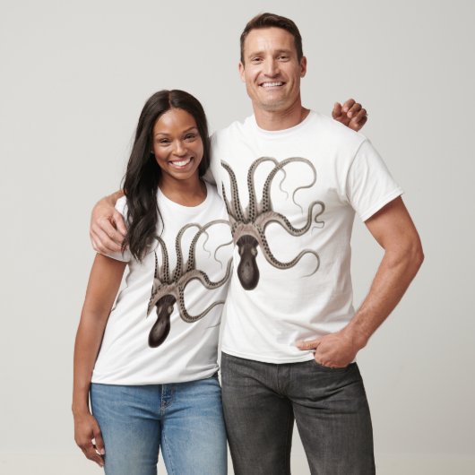 Octopus Black en White T-shirt (Unisex)