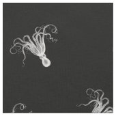 Octopus Black Toss Pattern Stof (Close Up)