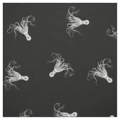  Octopus Black Toss Pattern Stof (Swatch)