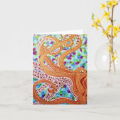 octopus blanco-notecard kaart (Gele Bloem)