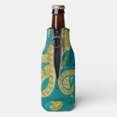Octopus Blauwgroen Gold Bottle Cooler (Fles Achterkant)