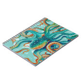 Octopus Blauwgroen Waterverf kaart Notitieboek (Linkerzijde)