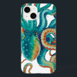 Octopus Blauwgroen Waterverf kunst Case-Mate iPhone 14 Hoesje<br><div class="desc">Octopus art</div>