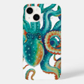Octopus Blauwgroen Waterverf kunst Case-Mate iPhone Case (Achterkant)