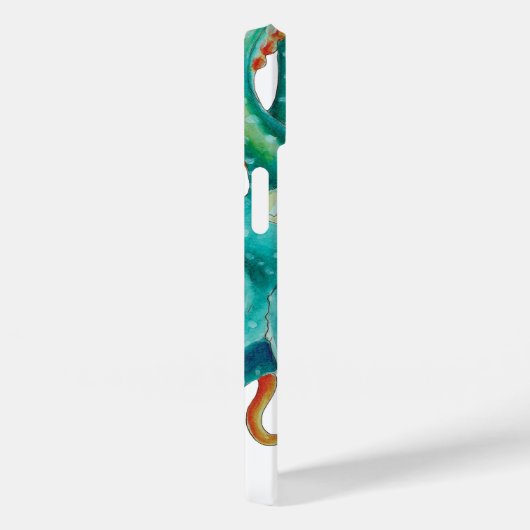 Octopus Blauwgroen Waterverf kunst Case-Mate iPhone Case (Achterkant / Rechts)