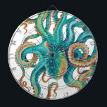 Octopus Blauwgroen Waterverf Tentakels Waterverf Dartbord<br><div class="desc">octopus</div>