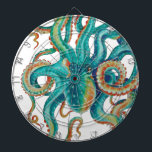 Octopus Blauwgroen Waterverf Tentakels Waterverf Dartbord<br><div class="desc">octopus</div>