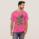 Octopus Bloemen Squid Kraken Scuba Diving T-shirt (Voorkant volledig)