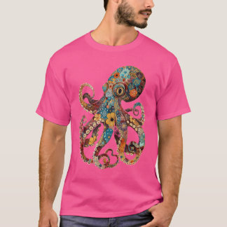Octopus Bloemen Squid Kraken Scuba Diving T-shirt