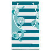 Octopus Blue Bold Stripes Gift Bag Klein Cadeauzakje (Achterkant)