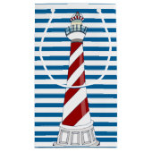 Octopus Blue en White Horizontal Stripe Klein Cadeauzakje (Achterkant)