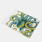 Octopus Blue Waterverf Art Deurmat (Schuin)