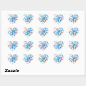 Octopus Blue Waterverf Art Hart Sticker (Vel)