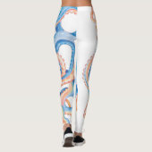 Octopus Blue Waterverf Art Leggings (Achterkant)