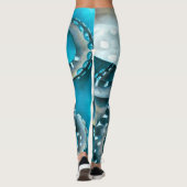 Octopus Blue Waterverf Detail Leggings (Achterkant)