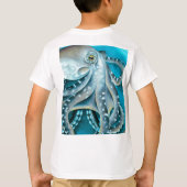 Octopus Blue Waterverf Detail T-shirt (Achterkant)