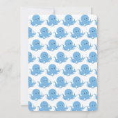 Octopus Blue White Baby shower per post Kaart (Achterkant)