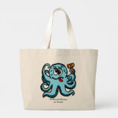 Octopus Bonk, MeWarriorVrouw op Twitch Grote Tote Bag (Achterkant)