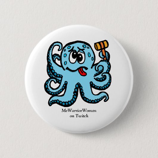 Octopus Bonk, MeWarriorVrouw op Twitch Ronde Button 5,7 Cm (Voorkant)