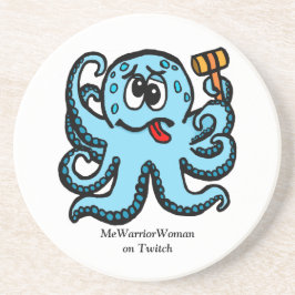 Octopus Bonk, MeWarriorVrouw op Twitch Zandsteen Onderzetter