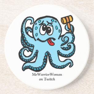 Octopus Bonk, MeWarriorVrouw op Twitch Zandsteen Onderzetter