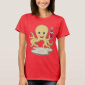 Octopus Bottle Wine T-shirt (Voorkant)