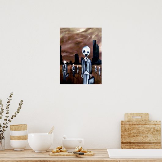 Octopus Boy en Zijn Gele Arbeiders Poster (Keuken)