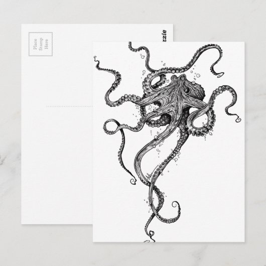 Octopus Briefkaart (Voorkant / Achterkant)