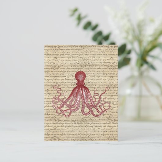  octopus briefkaart (Staand voorkant)
