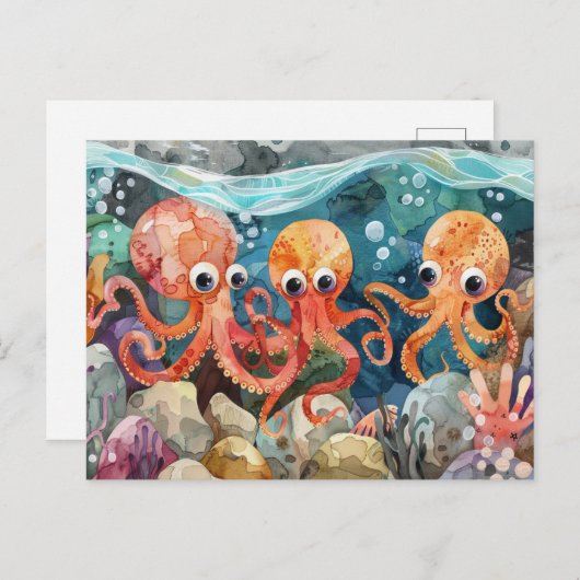 Octopus Briefkaart (Voorkant / Achterkant)