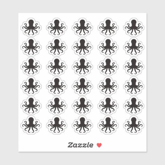 Octopus Bruiloft Plaatskaart Eten Maaltijd Menu Ke Sticker (Vel)