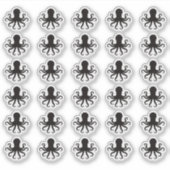 Octopus Bruiloft Plaatskaart Eten Maaltijd Menu Ke Sticker (Voorkant)