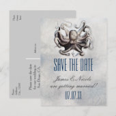  Octopus Bruiloft Save The Date Briefkaart (Voorkant / Achterkant)