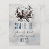 Octopus Bruiloft Save The Date Briefkaart (Voorkant)