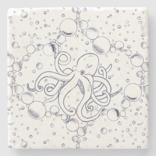 Octopus Bubbel Drift Stenen Onderzetter