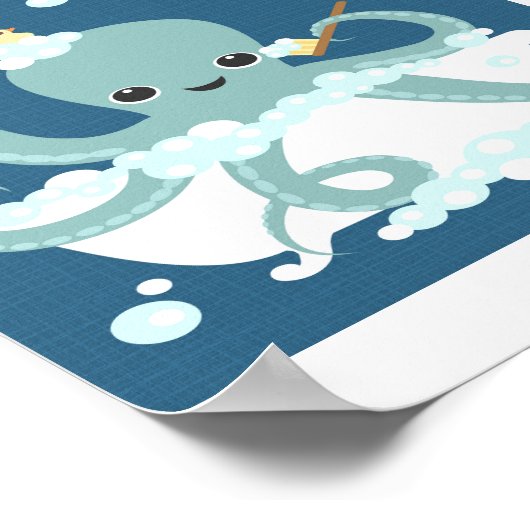 Octopus Bubble Bath Poster Print (Hoek)