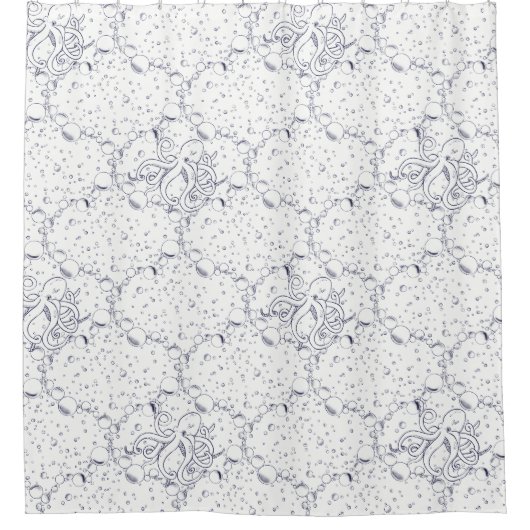 Octopus Bubble Drift Douchegordijn (Voorkant)