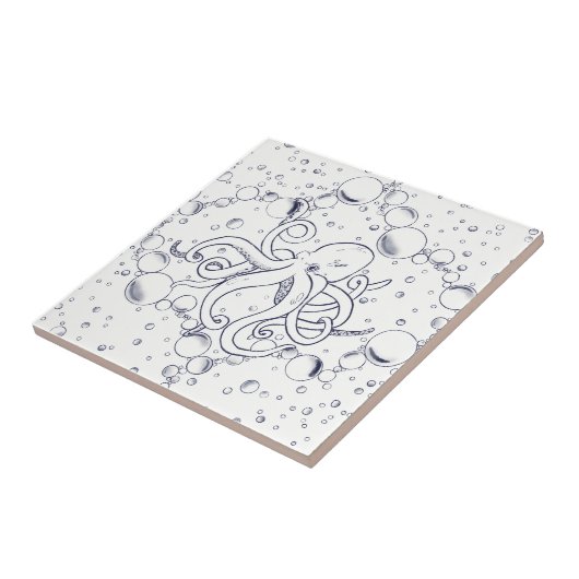 Octopus Bubble Drift Primary Tegeltje (Zijkant)