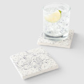 Octopus Bubble Drift Stenen Onderzetter (Zijkant)