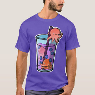 Octopus Bubble Tea Schattig Kawaii Animal Cute Bob T-shirt