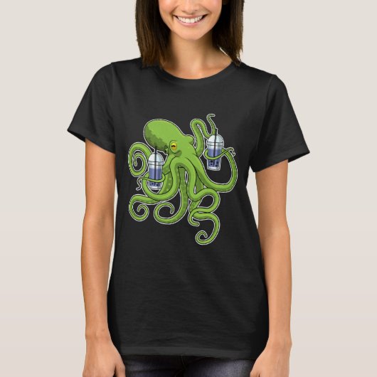 Octopus Bubble tea T-shirt (Voorkant)