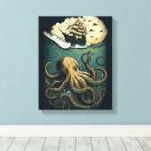 Octopus Canvas Afdruk (Insitu (Houten vloer))