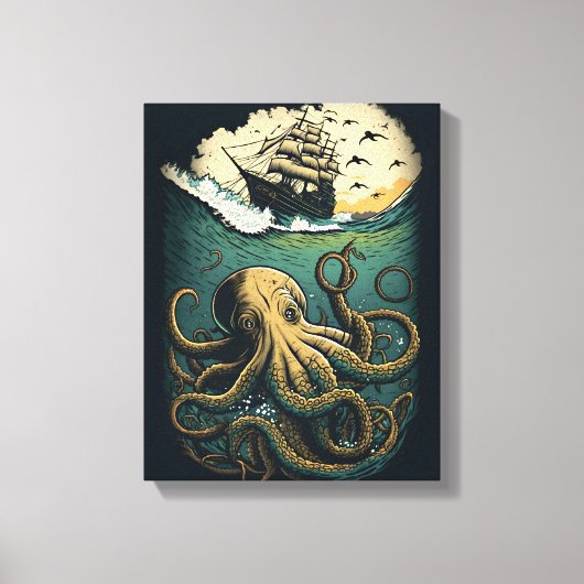 Octopus Canvas Afdruk (Voorkant)
