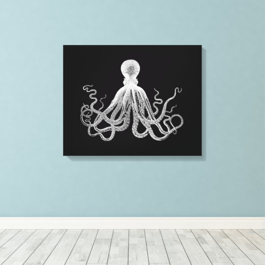 octopus canvas afdruk (Insitu (Houten vloer))