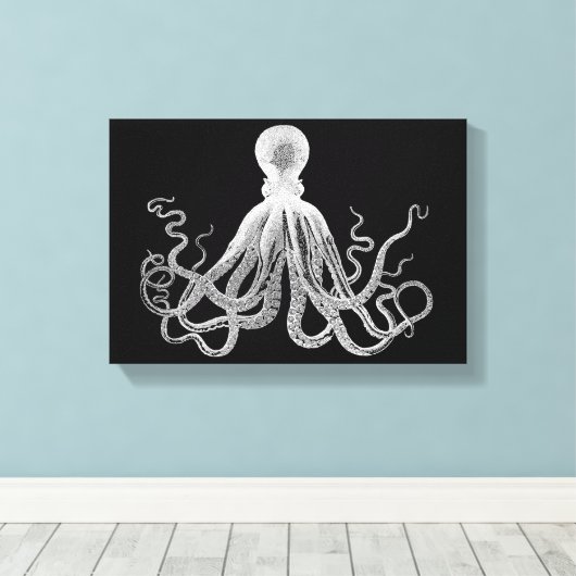  octopus canvas afdruk (Insitu (Houten vloer))