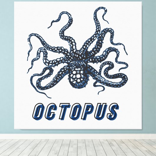 Octopus Canvas Afdruk (Insitu (Houten vloer))