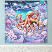 Octopus Canvas Afdruk (Insitu (Houten vloer))