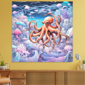 Octopus Canvas Afdruk (Insitu (Woonkamer))
