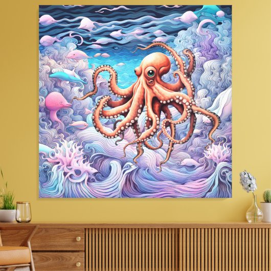 Octopus Canvas Afdruk (Insitu (Woonkamer))