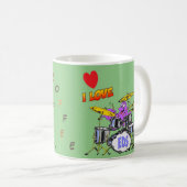 Octopus Cartoon Coffee Lover Green Coffee Mok (Voorkant rechts)